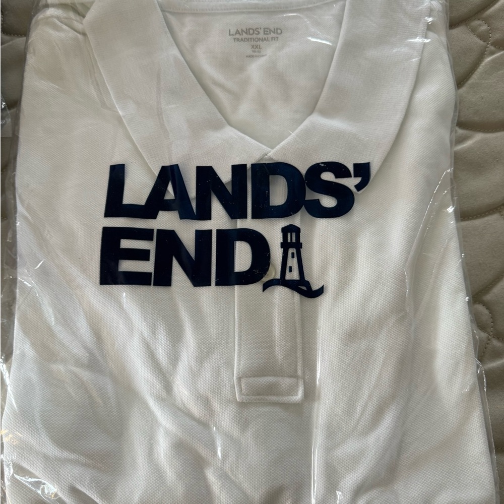 Brand new Lands' End White Polo Shirt